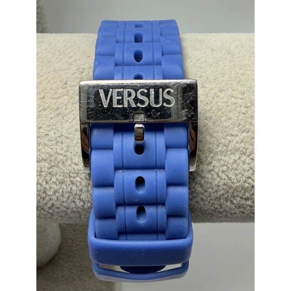 Versus By Versace SGM04 New Battery Mens Watch 42MM 8" Blue Silicone Band - Picture 5 of 12